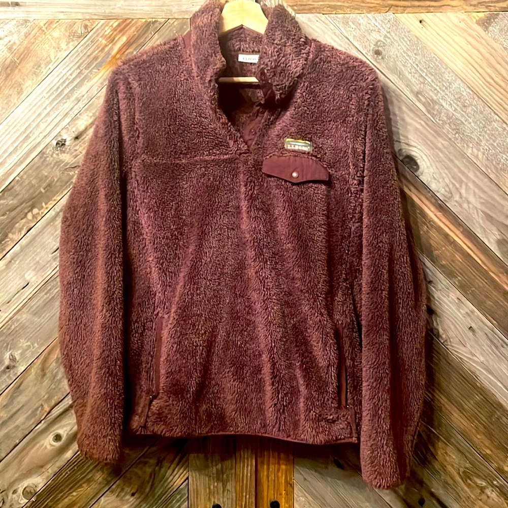 🤍LLBean Woman’s Pullover 3/4 Snap MP purple
